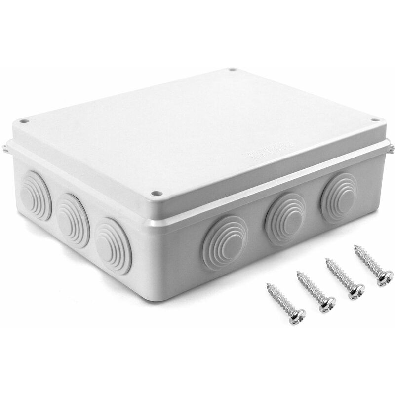 Boite de derivation, IP65 en plastique abs, etanche exterieur, Blanc, 255 x 200 x 80 mm
