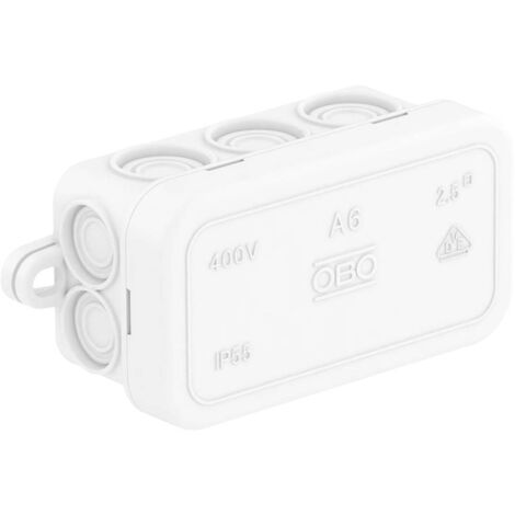 Boîte de dérivation OBO Bettermann 2000005 (L x l x H) 80 x 43 x 34 mm blanc pur (RAL 9010) IP55 1 pc(s) - blanc pur (RAL 9010)