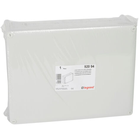 Boîte de dérivation rectangulaire pour presse-étoupe Plexo dimensions 360x270x124mm gris RAL7035 LEGRAND 092094