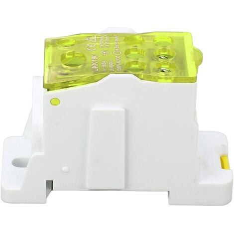 Boîte de distribution de bornes, jonction de puissance de bloc de rail DIN 690 V 160 A, pour l'électricité, jaune