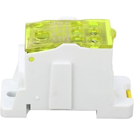 Boîte de distribution de bornes, jonction de puissance de bloc de rail DIN 690 V 160 A, pour l'électricité, jaune