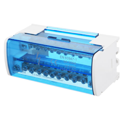 Boîte de distribution de terminal pour rail DIN à 2 niveaux JH8411 avec couvercle transparent pour fil 125A