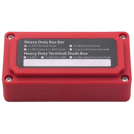 Boîte de distribution électrique 200 A avec bornes à 4 goujons M10 (3/8 pouce) pour voiture et camping-car.
