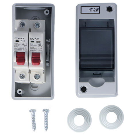 Boîte de distribution étanche IP65, 2 voies, ignifuge, boîtier de Type MCB C pour usage extérieur 16A 32A