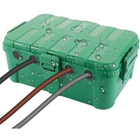 Boîte de distribution étanche,34,5x24x12 cm boite etanche,IP54 coffre de jardin exterieur,boite etanche electrique exterieur Vert,boite derivation etanche Avec 6 câbles d'entrée pour multiprise