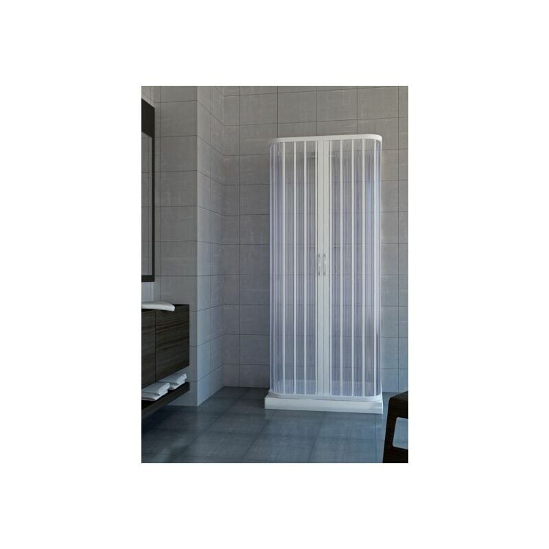 Boîte de douche avec ouverture centrale en PVC Brixo Orca modèle 80 x 80 x 80 cm.