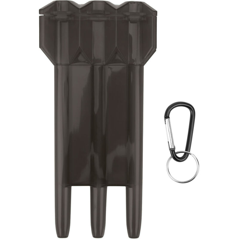 Boîte de fléchettes portable universelle ABS avec 3 manchons et attache en alliage d'aluminium noir