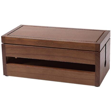 Boîte de gestion des câbles en bois - Protège-câbles de bureau pour téléviseur 1--