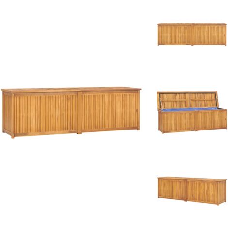 Boîte de jardin 175x50x55 cm Bois massif de teck - Coffre De Jardin - Rangement Extérieur - Meuble De Jardin - Bois De Teck - Résistant Aux Intempéries