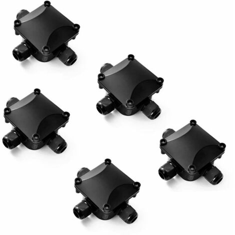 Boîte de Jonction, 5 pcs Boîtier de Raccordement IP68 Connecteur Étanche 3 Voies Connecteurs Boîtier Électrique Extérieur Ø 6.5mm-10.5mm