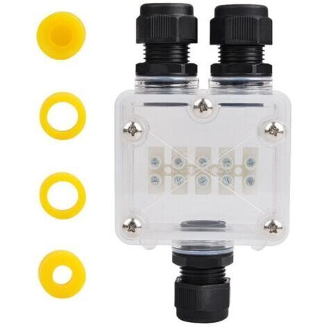 Boîte de Jonction, Connecteur Étanche Ip68, Boîte de Dérivation Étanche 3 Voie, Connecteurs Boîte pour Câble Ø 4 à 14mm, Éclairage à LED, Panneau d'Affichage