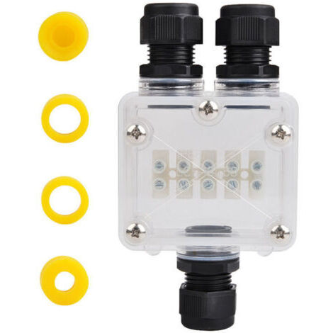 Boîte de Jonction, Connecteur Étanche Ip68, Boîte de Dérivation Étanche 3 Voie, Connecteurs Boîte pour Câble Ø 4 à 14mm, Éclairage à LED, Panneau d'Affichage