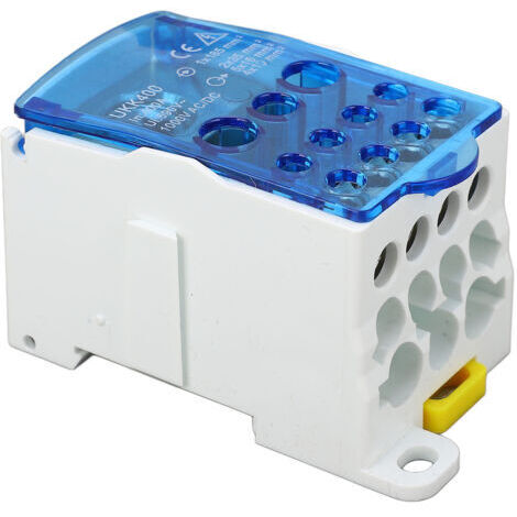 Boîte de jonction de bornier, Rail DIN, ligne principale, Distribution d'énergie universelle, 690V, 400A, bleu
