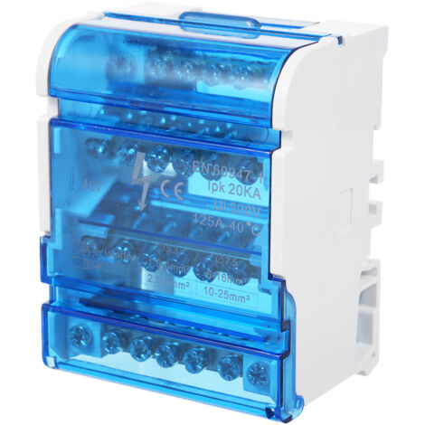 Boîte de jonction de phase unique 4 niveaux JH8407 avec couvercle transparent pour rails DIN