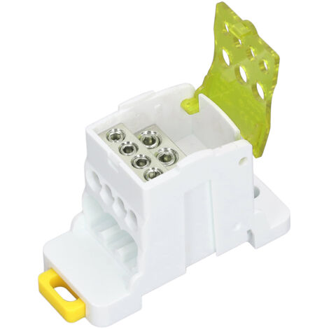 Boîte de jonction électrique 80A 690V, bornier DIN en laiton pour installations domestiques, couleur jaune vif