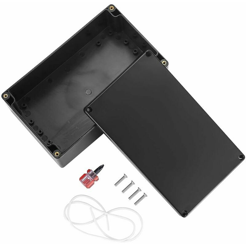 KZQ - Boîte de Jonction Électrique Étanche IP65 pour Usage Extérieur - Boîte de Jonction de Connexion en Plastique Noir 200x120x75 mm