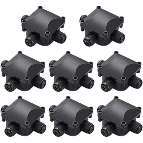 Boîte de jonction étanche IP68 3 voies pour câble souterrain – 8 pièces