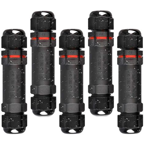 Boîte de jonction étanche IP68, lot de 5 connecteurs électriques extérieurs pour câbles de 1 à 13 mm