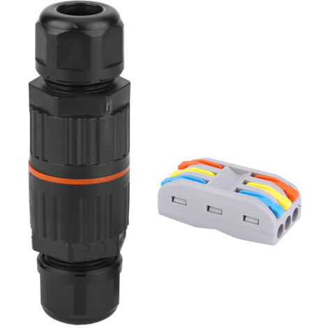 Boîte de jonction IP68 étanche pour câbles extérieurs avec raccord rapide 3 pôles