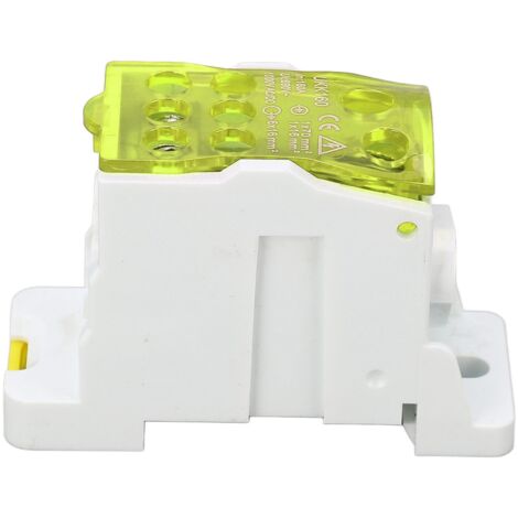 Boîte de jonction jaune 160A 690V pour rail DIN, boîtier de distribution électrique avec bornier