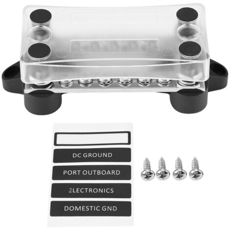Boîte de jonction pour barres omnibus de camions et bateaux, boîtier en nylon renforcé de fibres de verre, base en nylon renforcé de fibres de verre,vis en acier inoxydable,100 A,12-48 V