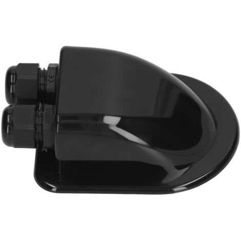 Boîte de jonction pour panneau solaire ABS imperméable, double glande d'entrée pour cables, pour raccordement électrique externe, noir