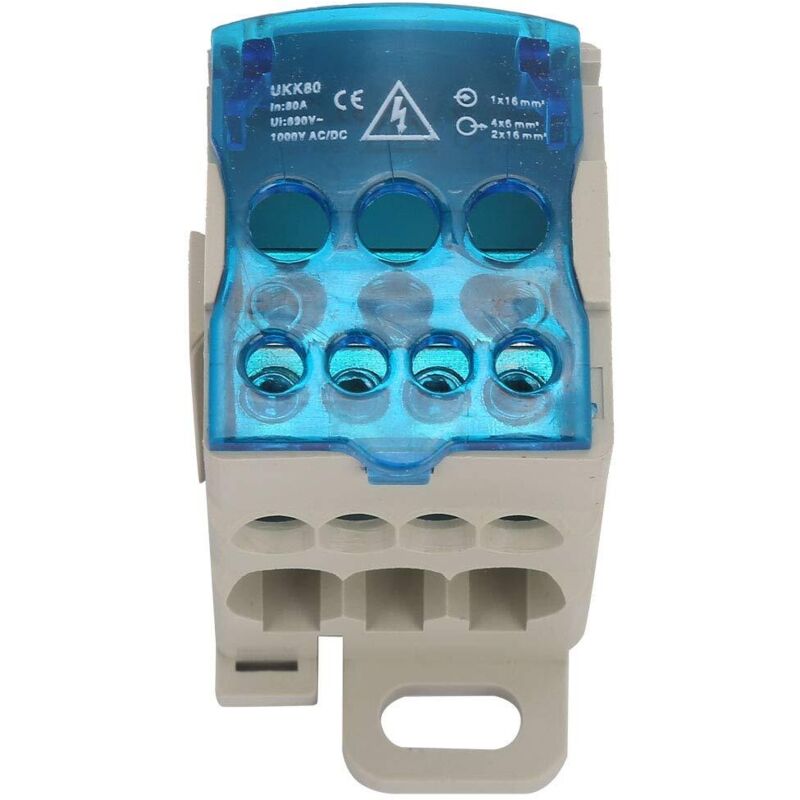 Boîte De Jonction,80A Bornier Electrique, Répartiteur Electrique, Bornier rail din 16 mm², Bornier de Neutre, Boite de distribution, Pour Armoires De