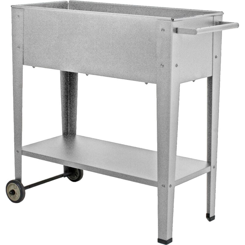 Boîte de légumes de plantation d'herbes de lit surélevé poignée d'étagère de jardin galvanisé mobile enroulable