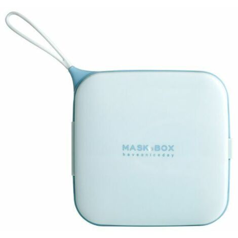 Boîte de masque carré anti-poussière créatif portable portable anti-fouling couvercle rabattable en plastique clip de stockage temporaire bleu ciel + rose orange 2 à vendre