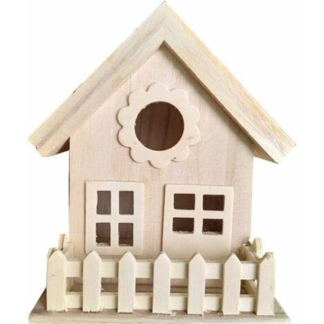 Boîte de nidification décorative en bois résistant aux intempéries avec mangeoire pour oiseaux
