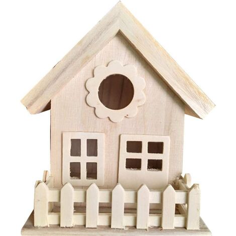 Boîte de nidification décorative en bois résistant aux intempéries avec mangeoire pour oiseaux