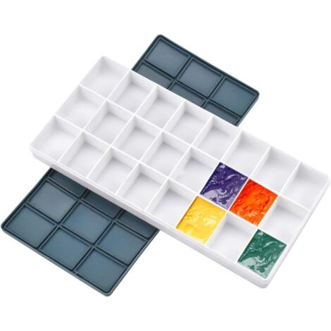 Boîte de palette de peinture, 24 palettes de grille d'aquarelle,
