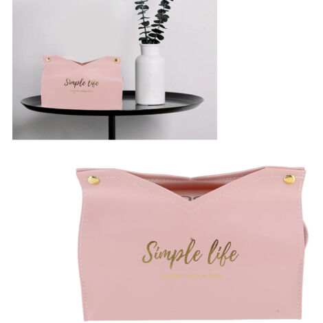 Boîte de Papier de Luxe PU Vintage Rose - Boîte de Rangement pour Tissus, Design Décoratif - Cuisine Bureau Maison