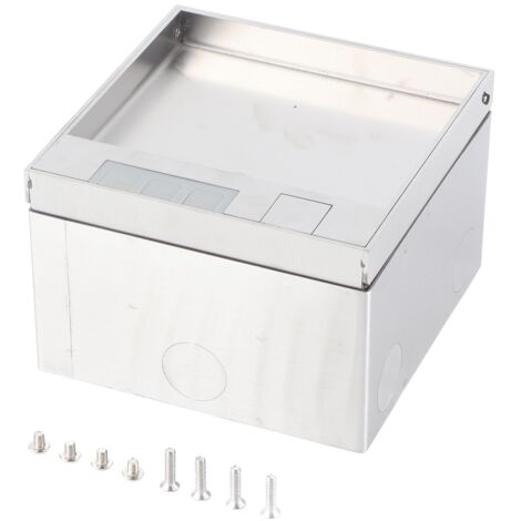 Boîte de Prise Encastrée Acier Inoxydable Double Prise Universelle Bureau Sol 250V 4000W