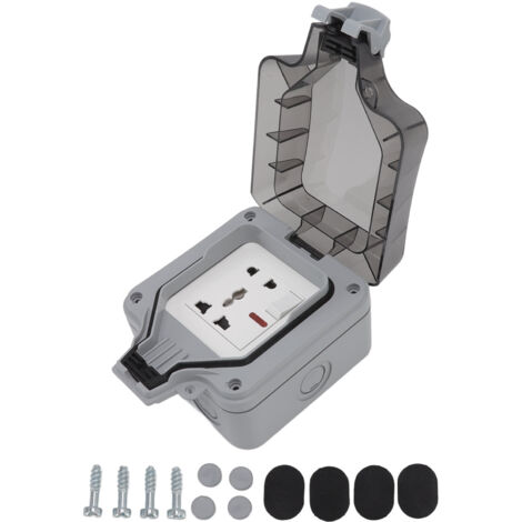 Boîte de prise étanche IP66 pour l'extérieur, interrupteur résistant aux intempéries 16A pour balcon, jardin, pelouse, Standard