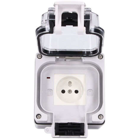 Boîte de Prise Extérieure Étanche IP66, Prise Murale 16A 250V pour Jardin et Terrasse