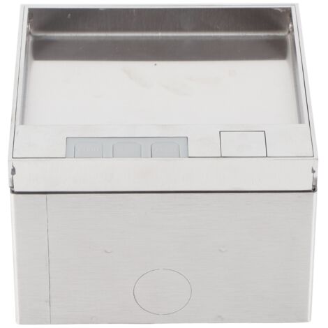 Boîte de Prise Murale Double en Acier Inoxydable pour Bureau et Sol, 250V 4000W
