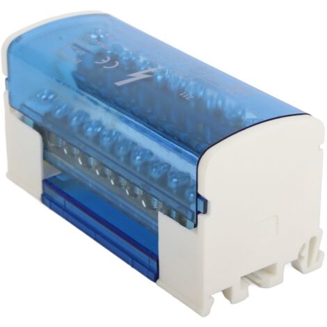 Boîte de Raccordement Électrique 2 Niveaux Monophasé Transparente Antipoussière pour Rail DIN 211