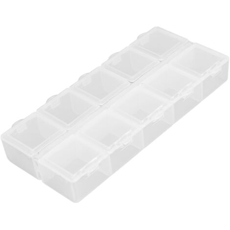 Boîte de Rangement 10 Cases pour Organiser Bijoux, Outils et Petits Objets
