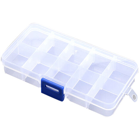 Boîte de rangement 10 compartiments transparente plastique ajustable organisateur d'objets