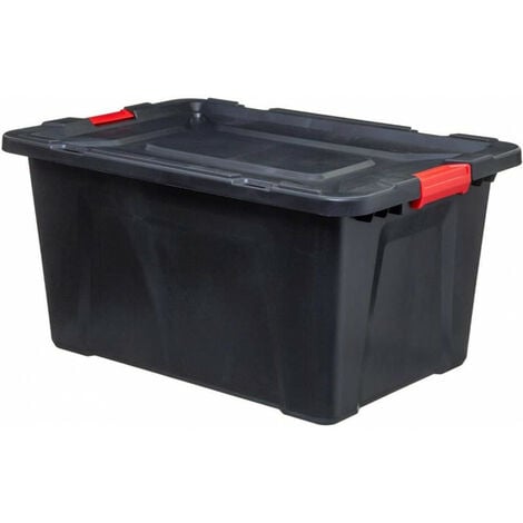Boîte de rangement 100 L - Noir - L.75.5 x P. 51 x H. 38,3 cm - Collection L store n\'Lock - Livraison gratuite