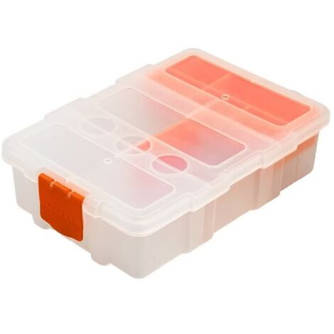 Boîte de rangement 220 x 135 x 58 mm –Boîte à outils à treillis séparable, à accessoires – Boîte à vis, à outils robuste