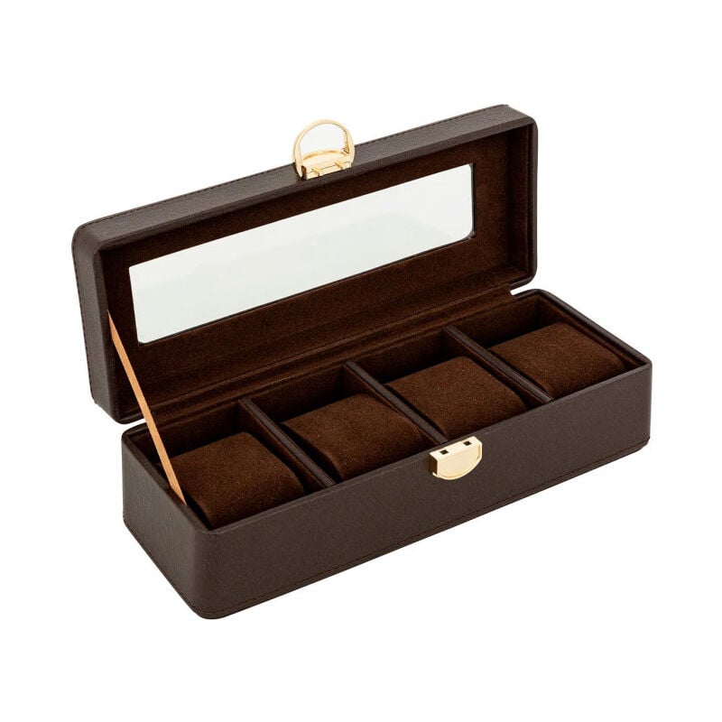 Boîte de Rangement 4 Montres 'Jule' 27cm Marron