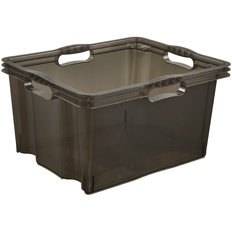 Boîte de rangement 43 x 35 x 23, gris translucide