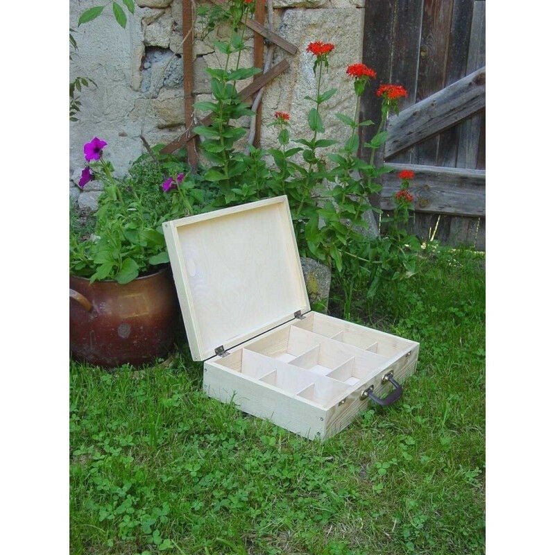 Valise boise rangement à compartiment 45x32x11cm