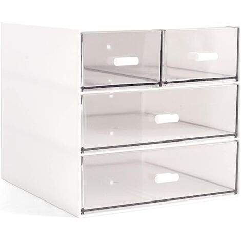 Boîte de rangement à 4 tiroirs, blanche .