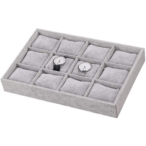 Boîte de rangement à bijoux, plateau de présentation, boîte de rangement pour colliers et pendentifs, présentoir à bagues, boucles d'oreilles et bracelets, plateau à montres