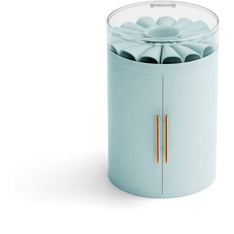 Boîte de rangement à quatre dessins étanche et anti-poussière pour bijoux bleu