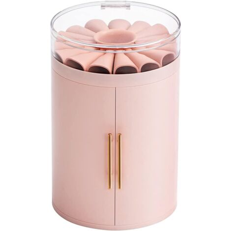 Boîte de rangement à quatre dessins étanche et anti-poussière pour bijoux (rose)
