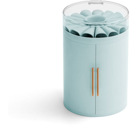 Boîte de rangement à quatre dessins étanche et anti-poussière pour bijoux(bleu)